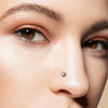 14Kt White Gold WildKlass Stud Nose Ring with Prong Setting Gem-WildKlass Jewelry