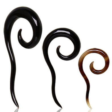 Spiral Buffalo Horn Taper with Tail-WildKlass Jewelry