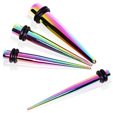 Rainbow PVD Plated Taper-WildKlass Jewelry