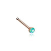 Rose Gold Opal Sparkle Nose Stud Ring 316L Surgical Steel-WildKlass Jewelry