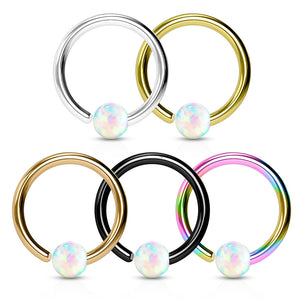 5 Pcs Value Pack Opal Ball Fixed WildKlass Hoop Ring for Nose-WildKlass Jewelry