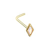 Golden & Rose Gold Illuminating Diamond Shape L-Shape & Stud Nose Ring-WildKlass Jewelry