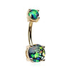 Golden Opal Sparkle Belly Button Ring-WildKlass Jewelry