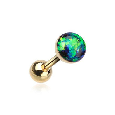 Golden Opal Sparkle Cartilage Tragus Earring 316L Surgical Steel-WildKlass Jewelry