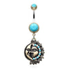 Vintage Sun & Moon Belly Button Ring 316L Surgical Steel-WildKlass Jewelry