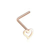 Dainty Heart Icon L-Shaped Nose Ring 316L Surgical Steel-WildKlass Jewelry