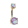 Golden Opal Sparkle Belly Button Ring-WildKlass Jewelry