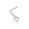 Dainty Heart Icon L-Shaped Nose Ring 316L Surgical Steel-WildKlass Jewelry