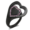 TK1737 IP Black(Ion Plating) Stainless Steel Ring with Top Grade Crystal in Light Rose-WildKlass Jewelry