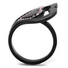 TK1737 IP Black(Ion Plating) Stainless Steel Ring with Top Grade Crystal in Light Rose-WildKlass Jewelry