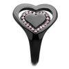 TK1737 IP Black(Ion Plating) Stainless Steel Ring with Top Grade Crystal in Light Rose-WildKlass Jewelry