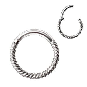 316L Stainless Steel Rope Design Seamless Clicker Ring-WildKlass Jewelry